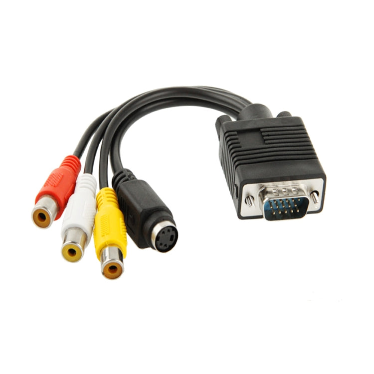 Adattatore cavo convertitore TV VGA a S-Video AV RCA con 2 cavi audio, VGA to S-Video