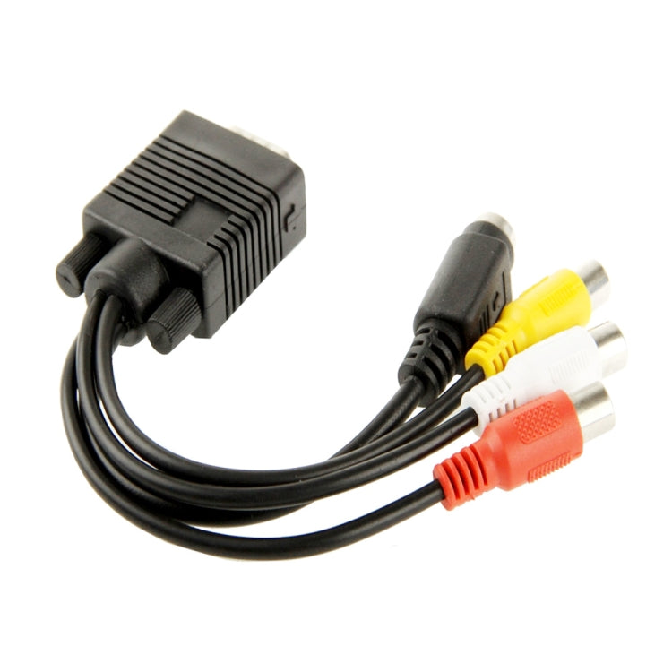 Adattatore cavo convertitore TV VGA a S-Video AV RCA con 2 cavi audio, VGA to S-Video