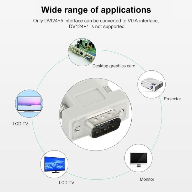 Adattatore convertitore DVI-I 24 + 5 pin femmina a VGA 15 pin maschio, DVI 24+5 Pin Female