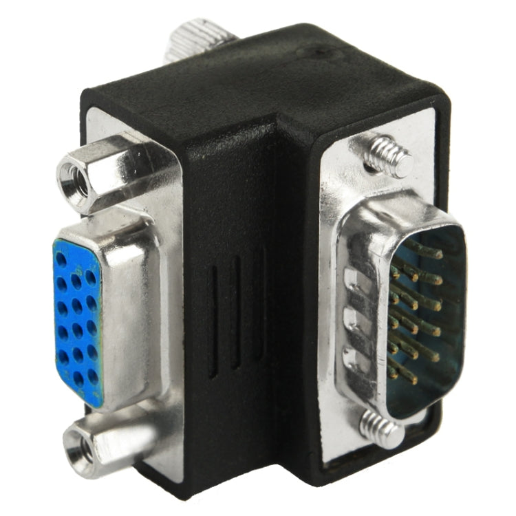 Adattatore VGA da 15 pin maschio a femmina da 90 gradi ad angolo retto, VGA Male to Female