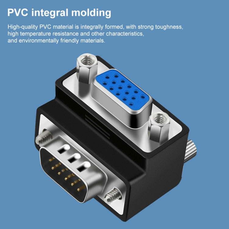 Adattatore VGA da 15 pin maschio a femmina da 90 gradi ad angolo retto, VGA Male to Female