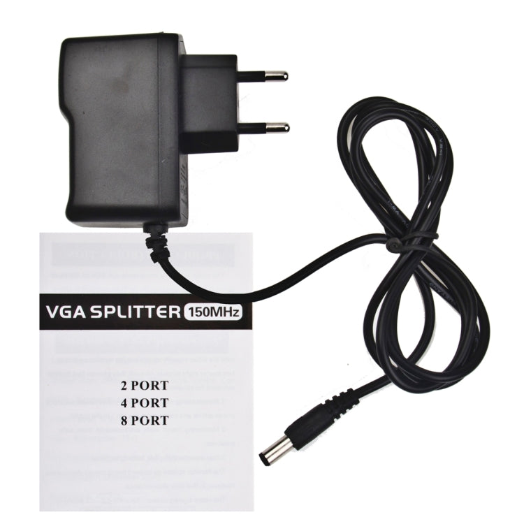 Splitter VGA a 4 porte 150 MHz (1 ingresso VGA, 4 uscite VGA), 4 Ports Splitter Silver