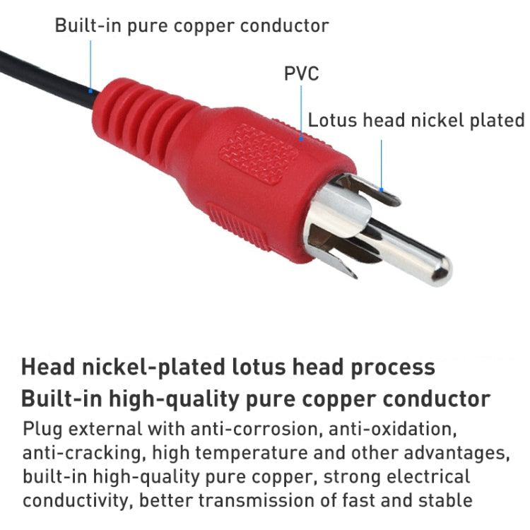 Cavo audio jack da 3,5 mm stereo a RCA maschio, lunghezza: circa 2,7 m, Length: 2.7m