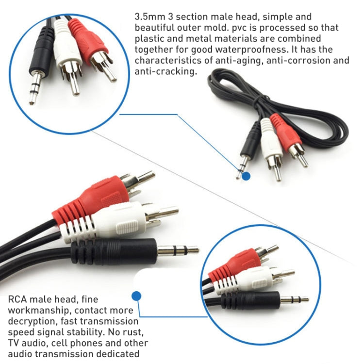 Cavo audio jack da 3,5 mm stereo a RCA maschio, lunghezza: circa 2,7 m, Length: 2.7m