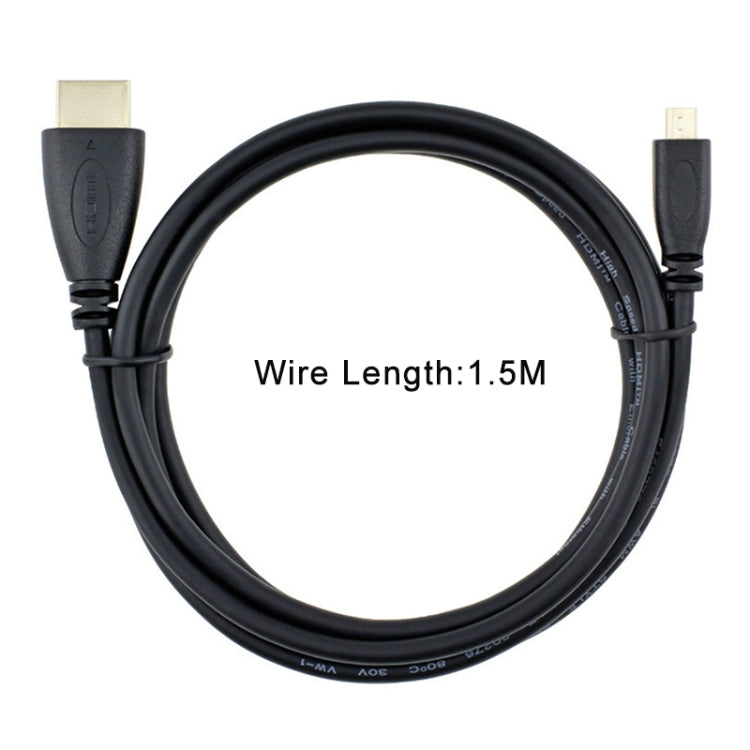 Cavo da micro HDMI a HDMI a 19 pin da 1,5 m, versione 1.4, HDMI Male, Length: 1.5m