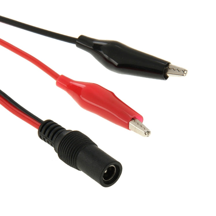 Cavo di prova con clip a coccodrillo con spina di alimentazione femmina da 5,5 x 2,1 mm