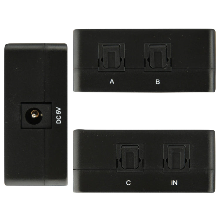 Adattatore di alimentazione SPDIF / TOSLINK Amplificatore splitter audio ottico digitale 1x3 Supporta 5.1, Supports 5.1