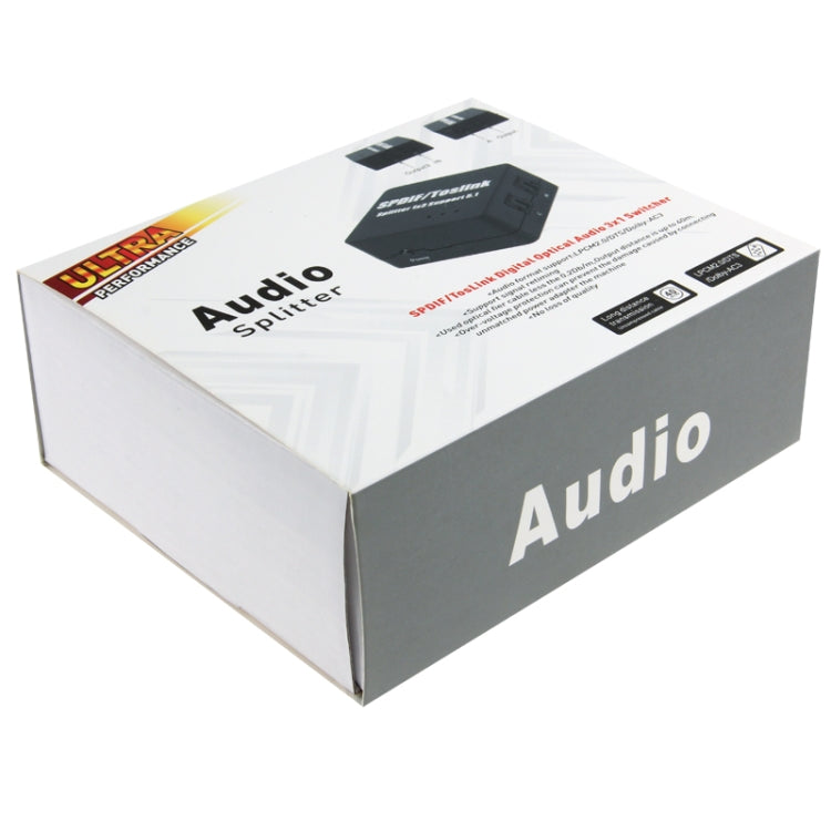 Adattatore di alimentazione SPDIF / TOSLINK Amplificatore splitter audio ottico digitale 1x3 Supporta 5.1, Supports 5.1