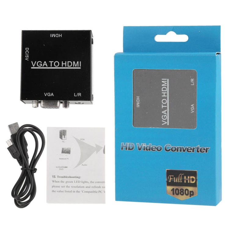 Adattatore convertitore audio video digitale HD 1080P HDMI Mini VGA a HDMI Scaler Box per PC / HDTV, HD 1080P