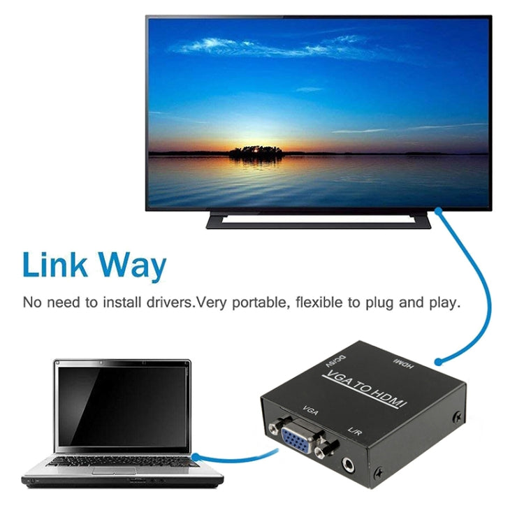 Adattatore convertitore audio video digitale HD 1080P HDMI Mini VGA a HDMI Scaler Box per PC / HDTV, HD 1080P