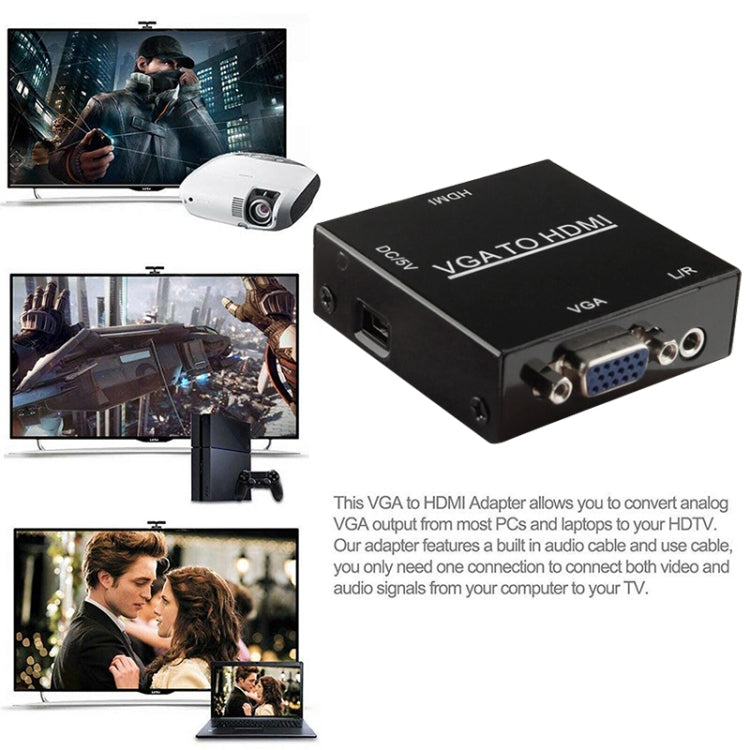 Adattatore convertitore audio video digitale HD 1080P HDMI Mini VGA a HDMI Scaler Box per PC / HDTV, HD 1080P