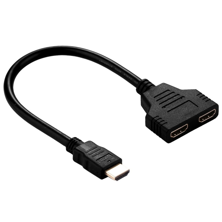 Convertitore adattatore cavo splitter da 30 cm 1080P porta HDMI maschio a 2 femmine 1 in 2 uscite, 1 in 2