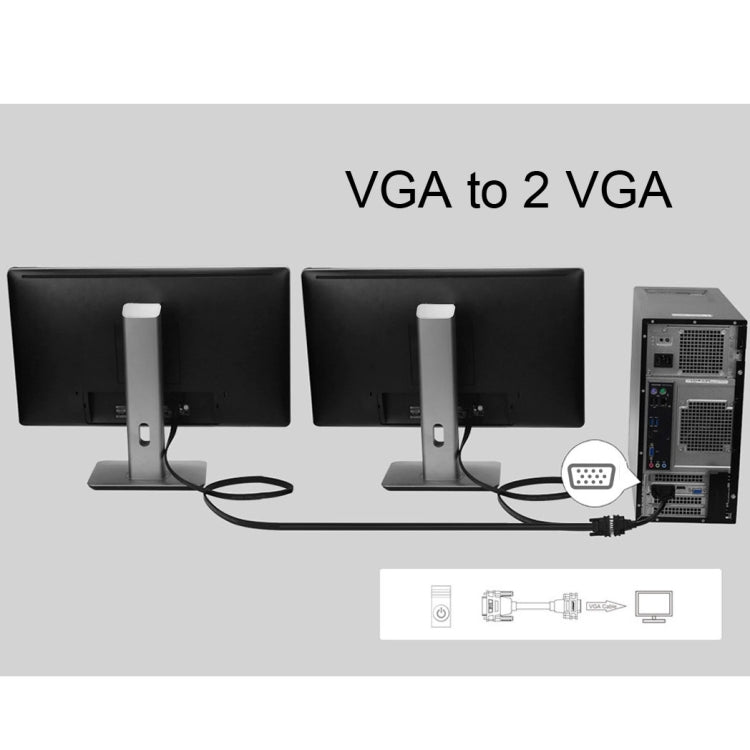 Cavo sdoppiatore da 30 cm VGA maschio a 2 VGA femmina, VGA Male