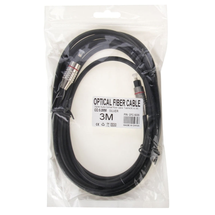 Cavo audio digitale in fibra ottica Toslink da M a M, diametro esterno: 5,0 mm, lunghezza: 3 m, 3m