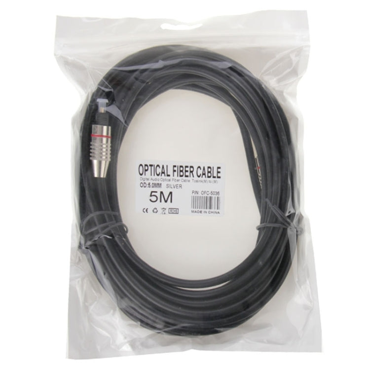 Cavo audio digitale in fibra ottica Toslink da M a M, diametro esterno: 5,0 mm, lunghezza: 5 m, 5m