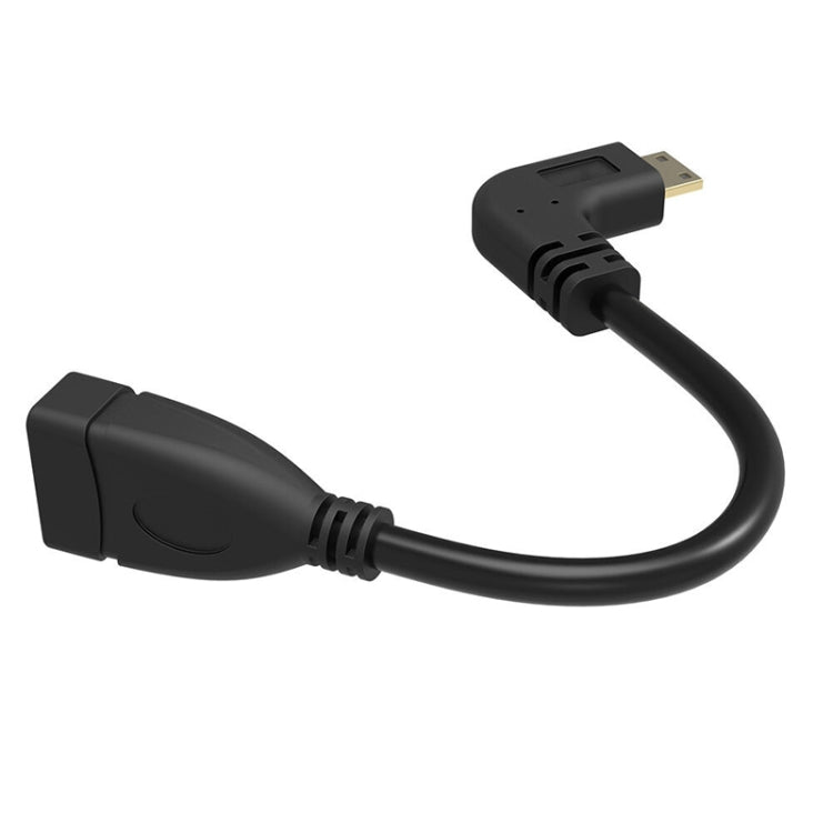 Cavo mini HDMI maschio a HDMI 19 pin femmina placcato oro da 16 cm, angolo retto di 90 gradi, Right Angle Mini HDMI to HDMI