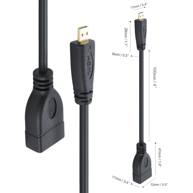 Cavo adattatore da micro HDMI maschio a HDMI femmina da 17 cm, Length: 17cm
