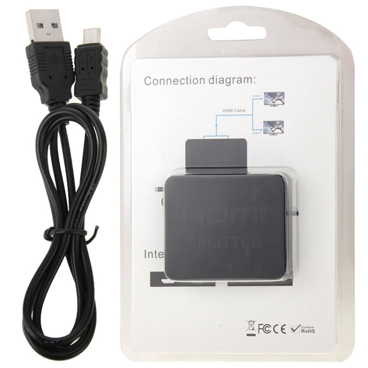 Mini splitter Full HD 4K 1x2 HDMI 3D V1.4b per HDTV/STB/DVD/proiettore/DVR, HDMI V1.4b