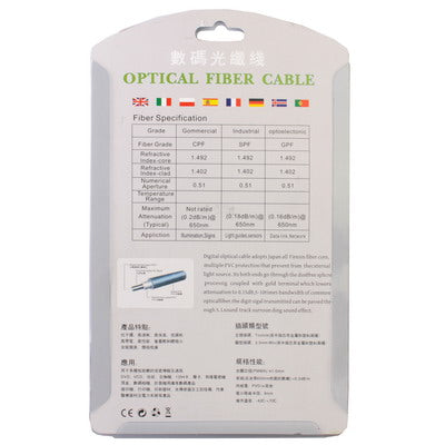 Cavo Toslink in fibra ottica audio digitale, diametro esterno: 4,0 mm (placcato oro), 1.5m