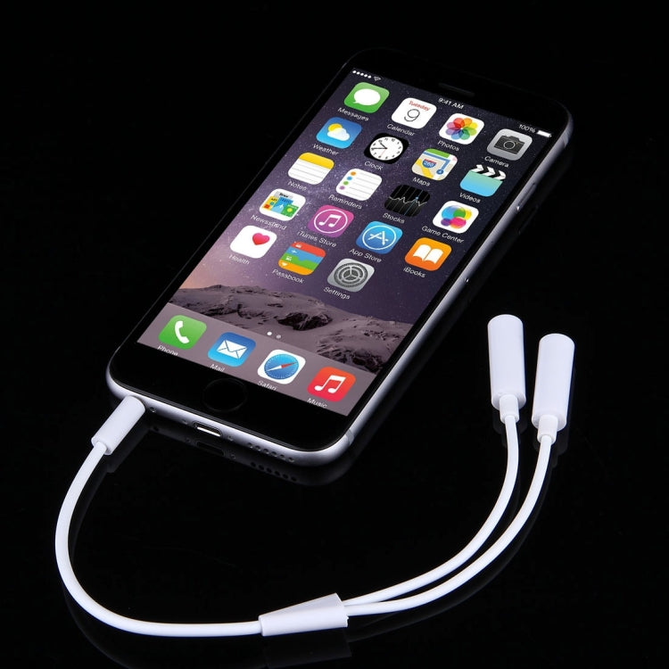 Cavo audio stereo jack da 3,5 mm maschio a 2 femmine per iPhone 6S e 6S Plus e 6 e 6 Plus e 5, iPad Air 2 e Air, Samsung, iPod laptop, MP3, lunghezza: 24 cm, 3.5mm Male to 2 Female