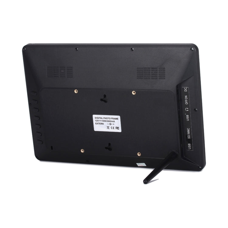 12.0 Inch LED Display Multimedia Digital Photo Frame with Stand/Music & Movie Player/Remote Control Function, Support USB/SD, Built-in Stereo Speaker, 12.0 Inch