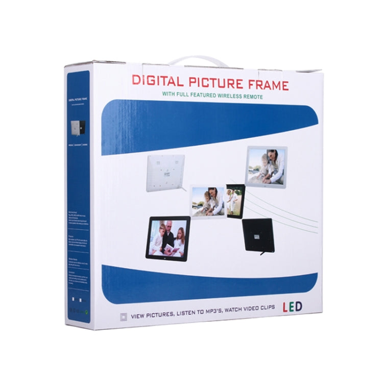 12.0 Inch LED Display Multimedia Digital Photo Frame with Stand/Music & Movie Player/Remote Control Function, Support USB/SD, Built-in Stereo Speaker, 12.0 Inch