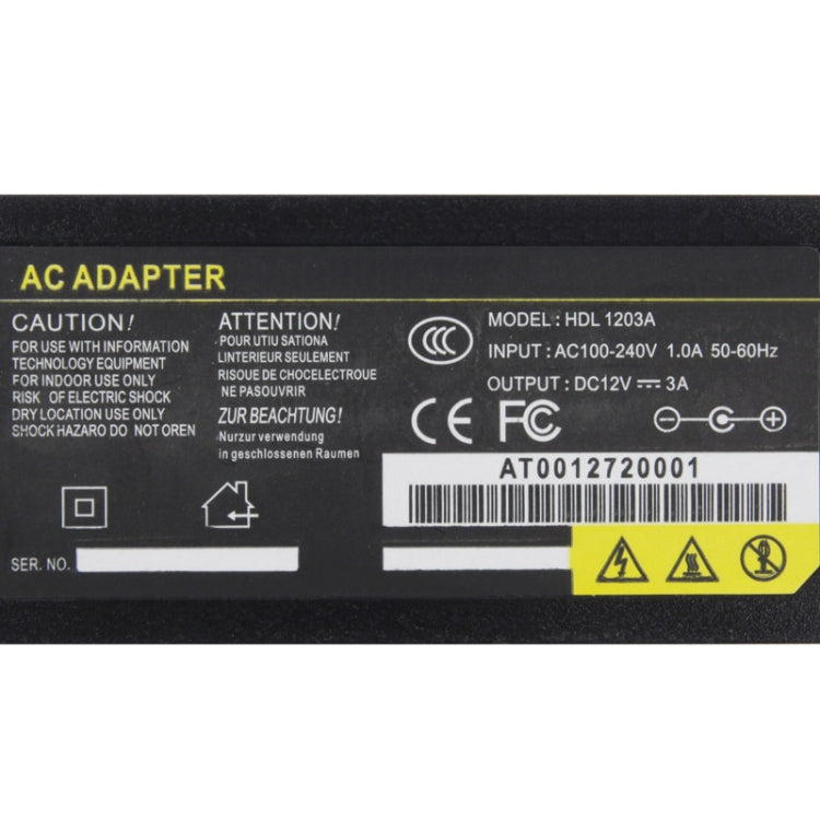 Adattatore di alimentazione CA DVR 12 V 3 A / 4 canali con spina UK, punte di uscita: 5,5 x 2,5 mm, EU Plug 12V 3A, AU Plug 12V 3A, UK Plug 12V 3A, US Plug 12V 3A