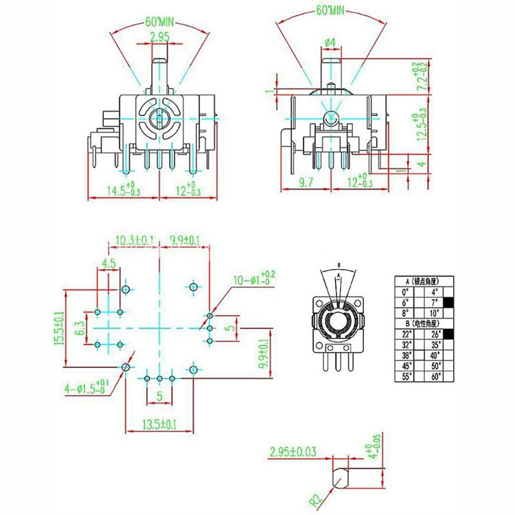 Leva di controllo joystick versione OEM (albero spesso) 3D verde per XBOX / PS2, For XBOX / PS2