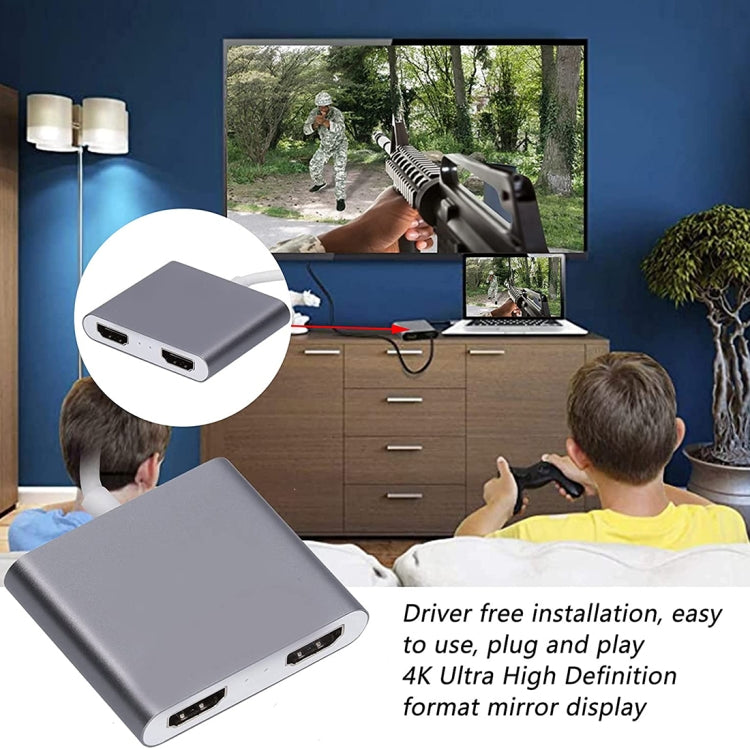 Uscita doppia interfaccia HDMI 4K Ultra HD su adattatore USB-C/Type-C