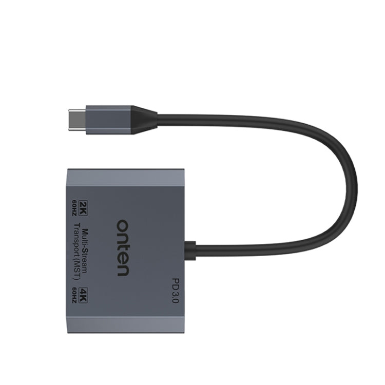 Onten M205 Convertitore video 3 in 1 da tipo C a HDMI+VGA+PD a ricarica rapida, M205