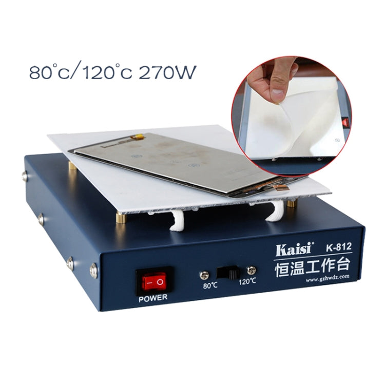 Kaisi K-812 Piastra riscaldante a temperatura costante Schermo LCD Stazione dissaldante separatore aperto, spina americana, Kaisi K-812 US Plug, Kaisi K-812 EU Plug