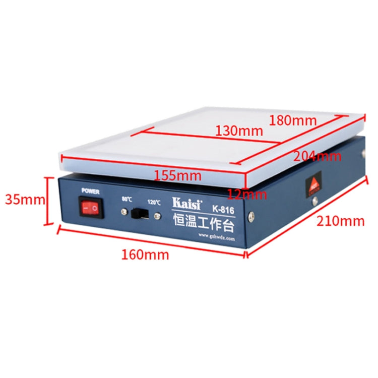 Kaisi K-816 Piastra riscaldante a temperatura costante Schermo LCD Stazione dissaldante separatore aperto con cuscinetto in silicone, spina americana, Kaisi K-816 US Plug, Kaisi K-816 EU Plug