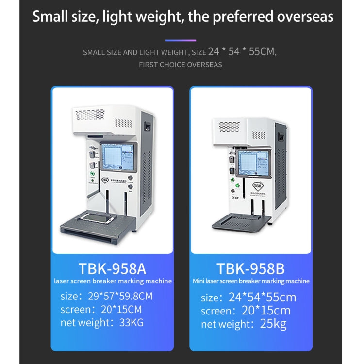 TBK958B Mini macchina automatica per la riparazione del separatore dello schermo per marcatura laser, TBK-958B