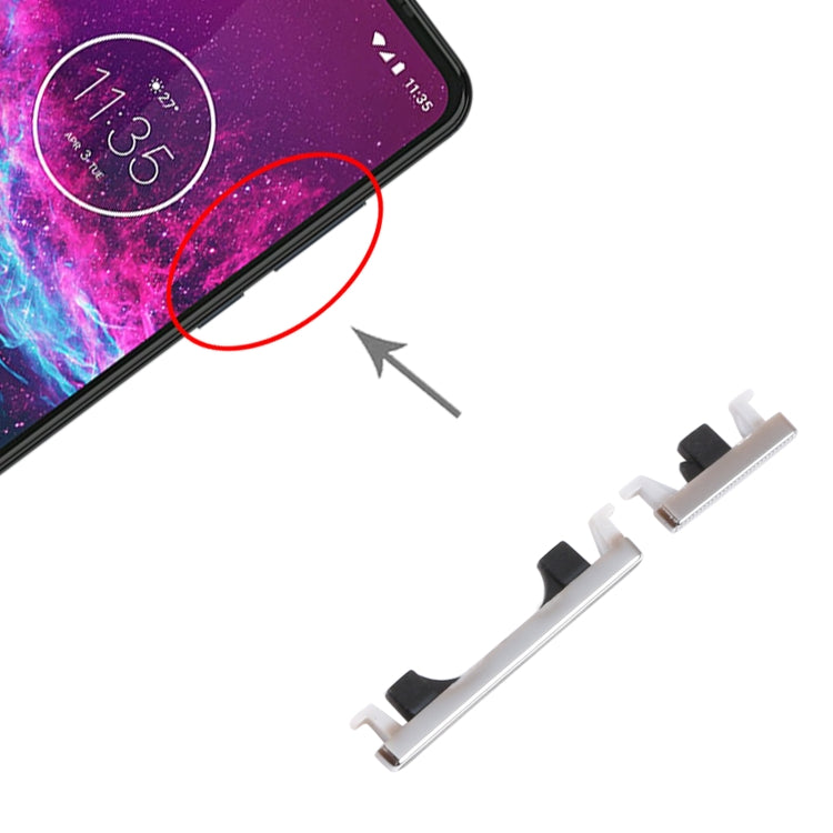 Pulsante di accensione e pulsante di controllo del volume per Motorola Moto One Action XT2013-1 XT2013-2 XT2013-4, For Motorola Moto One Action, For Motorola Moto One Action(Silver)