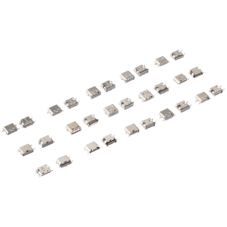 75 pz/set connettore porta di ricarica USB tipo C 6 pin / 12 pin / 16 pin / 14 pin / 24 pin per Huawei / Samsung / Xiaomi ecc., 75 PCS/Set