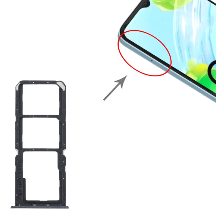 Vassoio SIM + Micro SD di Ricambio per Realme C30 - Nero