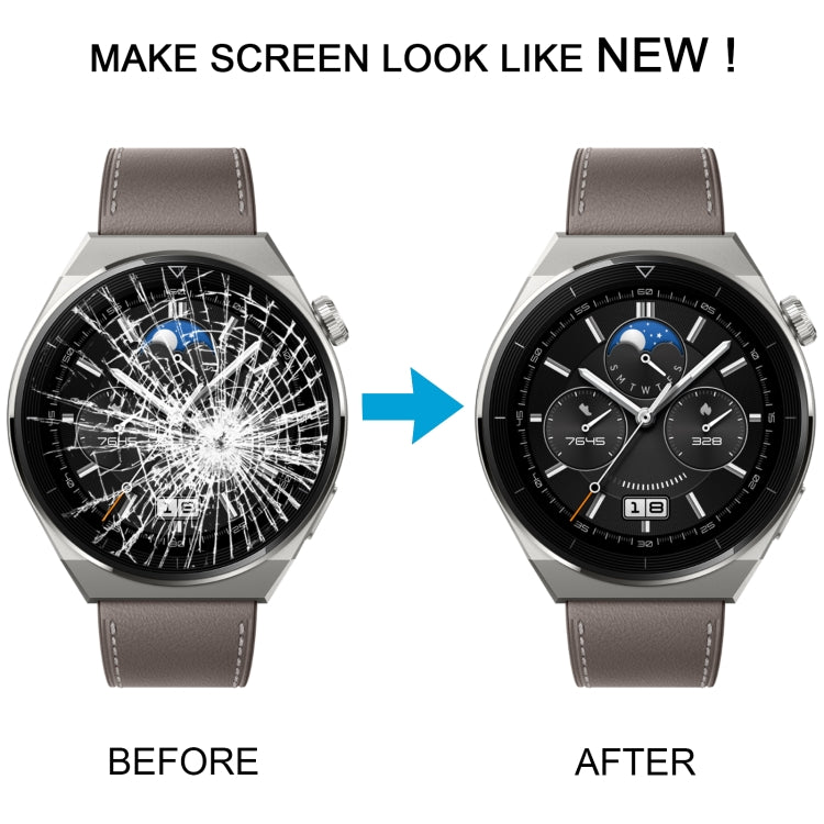 Per Huawei Watch GT 3 Pro 42mm ODN-B19 OEM Schermo Frontale Lente in Vetro Esterno con Adesivo OCA Otticamente Trasparente, For Huawei Watch 3 Pro 48mm / 3 Pro NEW 48mm