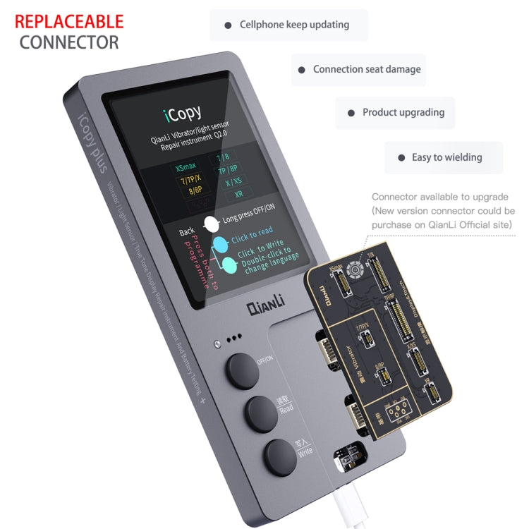 Programmatore di riparazione del colore originale dello schermo LCD Qianli iCopy Plus 3 in 1 per iPhone, 3 in 1 For iPhone 6-12 Series