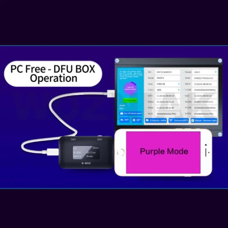 B-BOX Lettura disco rigido Scrittura Modifica SN Programmazione con schermo da 1,3 pollici per iPhone 7-11, B-BOX