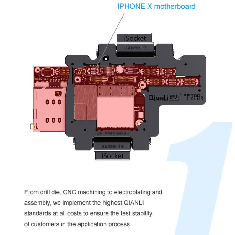 Qianli iSocket 3 in 1 Scheda madre Telaio per test a strati Strati superiori e inferiori Funzione scheda logica Supporto per test rapido per iPhone X / XS / XS Max, Qianli iSocket For iPhone X / XS / XS Max