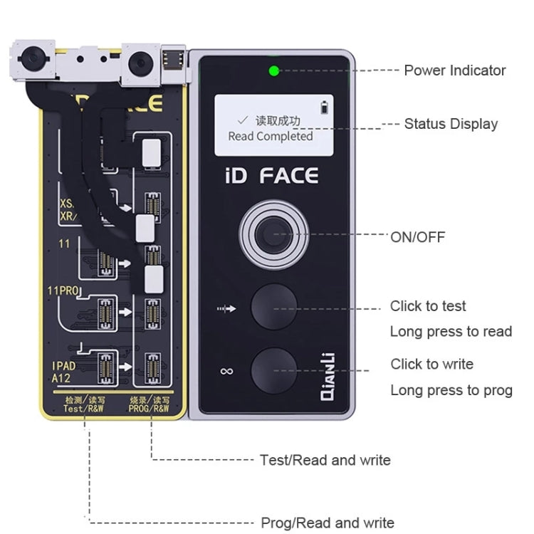 Rilevatore riparatore Qianli iD FACE Dot Projector per iPhone X, For iPhone X