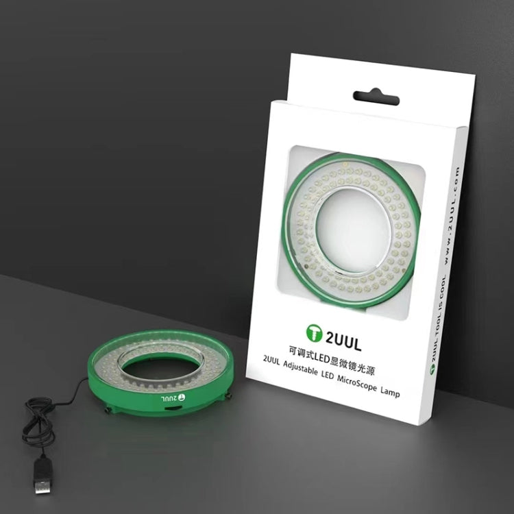 Lampada ad anello per microscopio a LED regolabile 2UUL Alimentatore USB da 5 V, 62mm