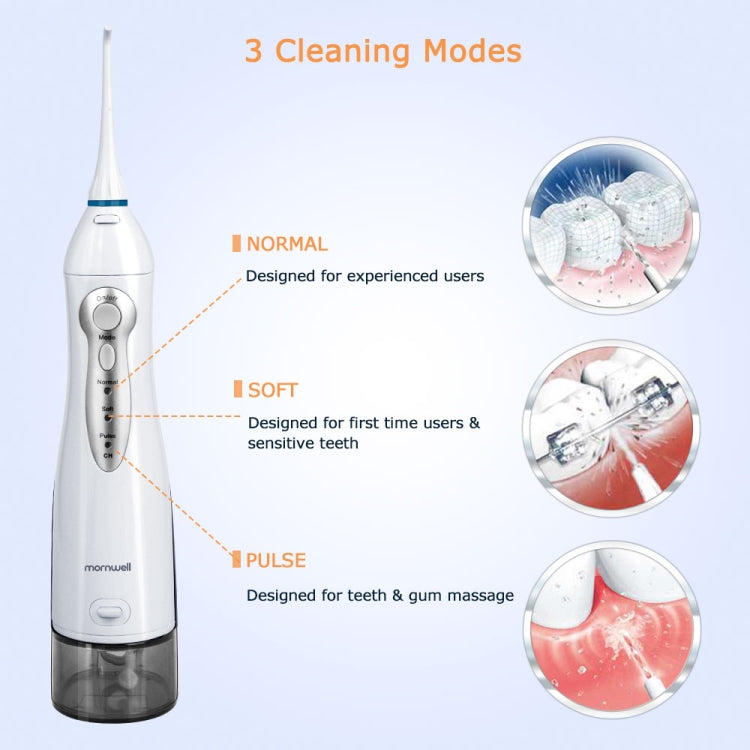 Mornwell D52 Idropulsore ricaricabile tramite USB Irrigatore orale impermeabile IPX7, D52
