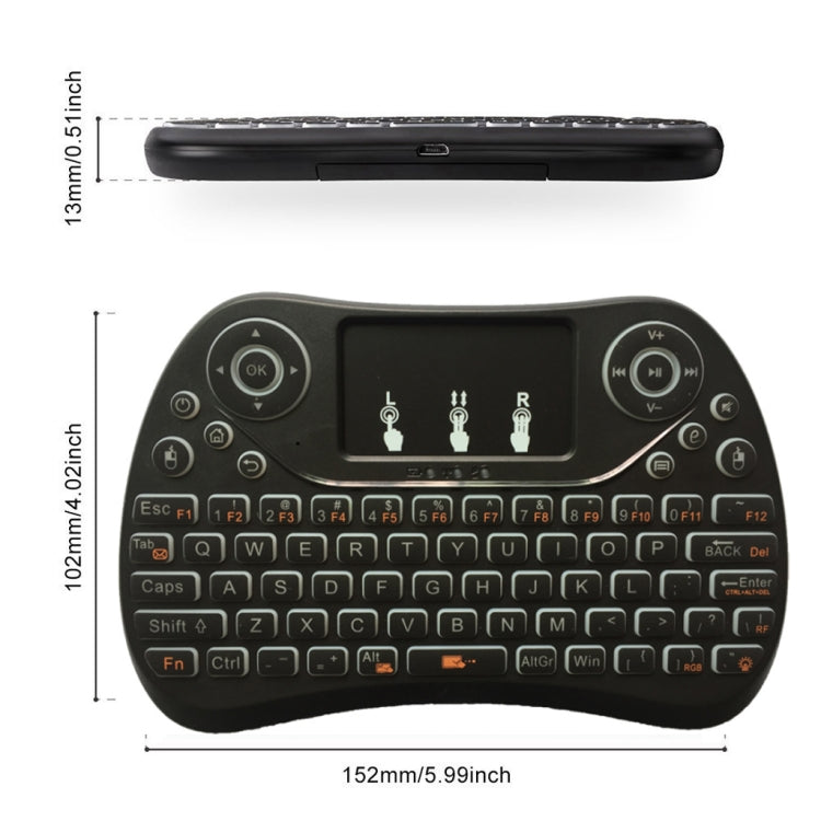Mini tastiera wireless I8 Max da 2,4 GHz con touchpad ricaricabile Fly Air Mouse Smart Game retroilluminato a 7 colori