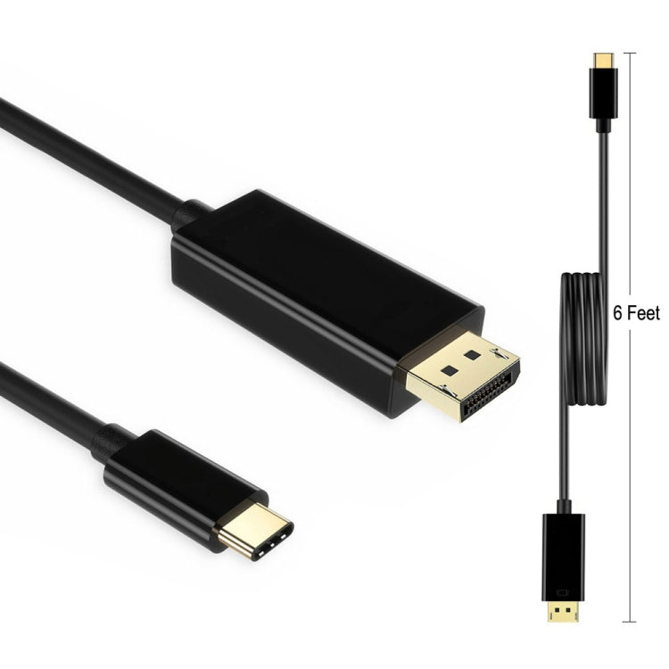 Cavo adattatore DP per collegamento DisplayPort da tipo C a DP 4K 60 Hz, lunghezza cavo: 1,8 m