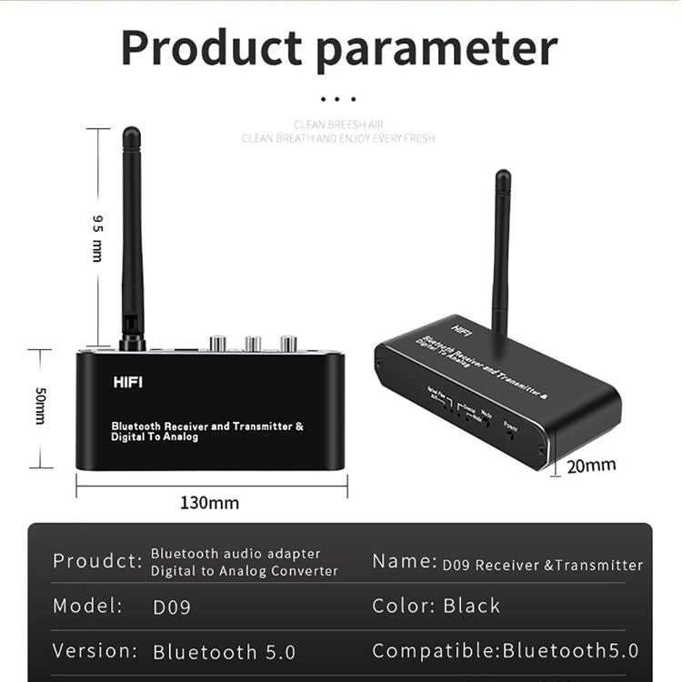 ZS-SGD09 Ricevitore e trasmettitore Bluetooth 5.0 da digitale ad analogico 3 in 1