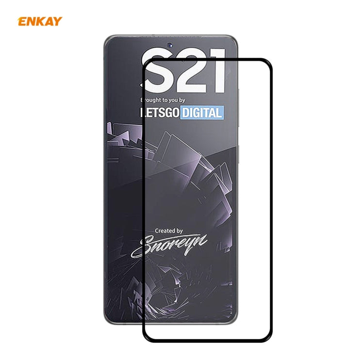 Per Samsung Galaxy S30 ENKAY Hat-Prince Full Glue 0.26mm 9H 2.5D Vetro temperato Copertura completa Supporto pellicola Sblocco impronte digitali, For Samsung Galaxy S21 5G (1 PC), 2pcsFor Samsung Galaxy S21 5G (2pcs), For Samsung Galaxy S21 5G (5pcs)