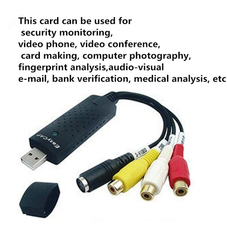 Connettore portatile USB 2.0 video + audio RCA femmina-femmina per TV/DVD/VHS Supporto Vista 64/win 7/win 8/win 10/Mac OS