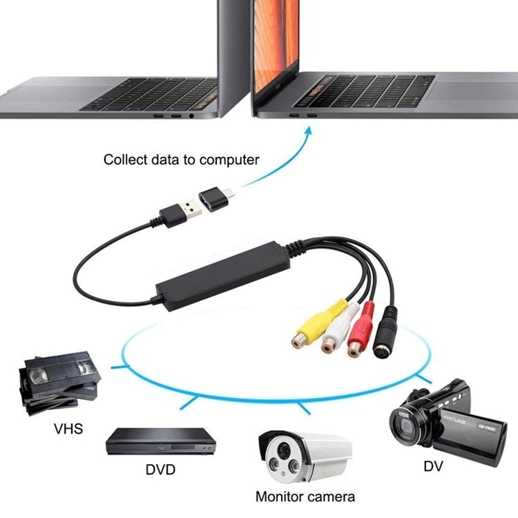Cavo da USB a RCA 60+ Supporta Vista 64 / Win 7 / Win 8 / Win 10 / Mac OS
