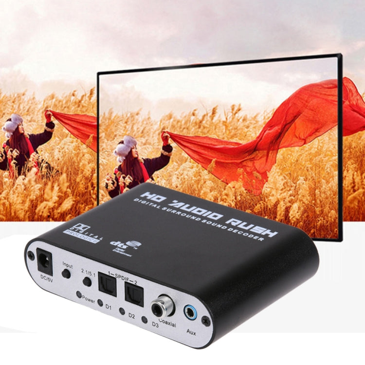 Decoder audio SPDIF da coassiale a RCA DTS AC3 Amplificatore digitale ottico 5.1CH Convertitore analogico e amplificatore Audio HD